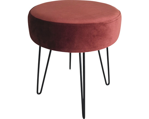 Ronde hocker met bekleding en metalen poten