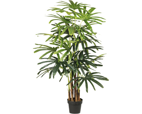 Kunstplant Rhapis palm groen in pot H 155 cm