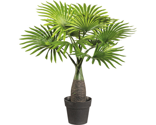 Kunstplant Mini waaierpalm groen in pot H 45 cm