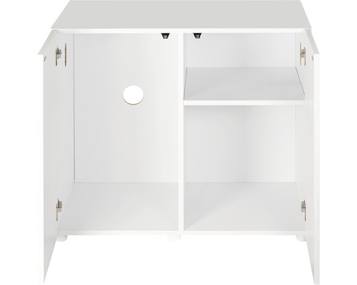 Witte onderkast met open opbergruimte en één plank