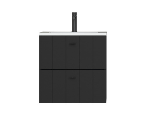 TIGER Badkamermeubel Maryport 60 cm mineraalmarmer wastafel zwart mat