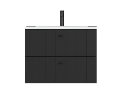 TIGER Badkamermeubel Maryport 80 cm mineraalmarmer wastafel zwart mat