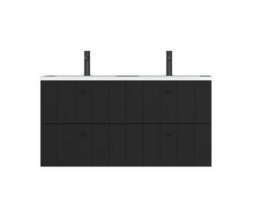 TIGER Badkamermeubel Maryport 120 cm mineraalmarmer wastafel zwart mat