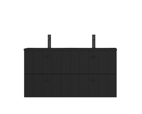TIGER Badkamermeubel Maryport 120 cm mineraalmarmer wastafel zwart mat