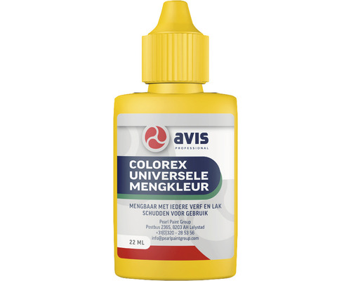 AVIS Colorex Mengkleur universeel 22 ml geel Avis Colorex Universele mengkleur in gele fles