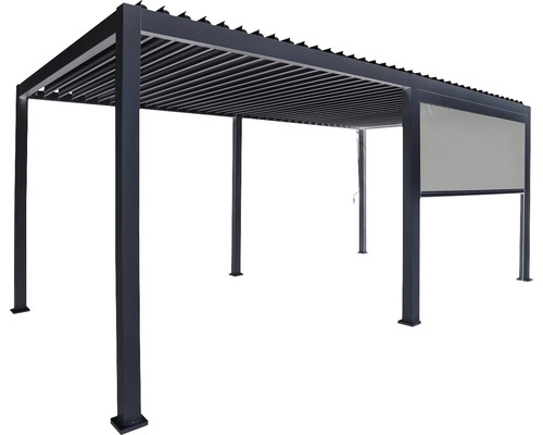 Pergola met lameldak en windscherm
