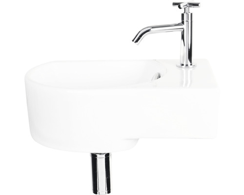 Keramische wastafel met kraan voor de badkamer