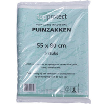 Verpakking met vijf puinzakken, afmeting 55 bij 80 centimeter