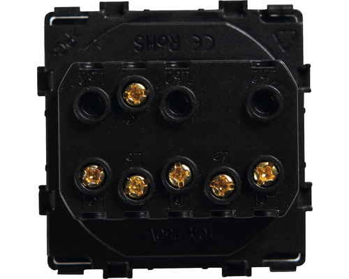 Achterkant van een lichtschakelaar met schroefklemmen