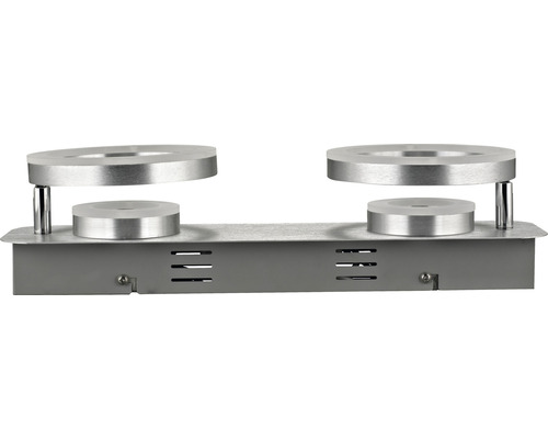 Decoratieve houder met twee ronde glasplaten