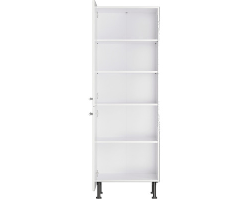 Witte hoge kast met planken en poten