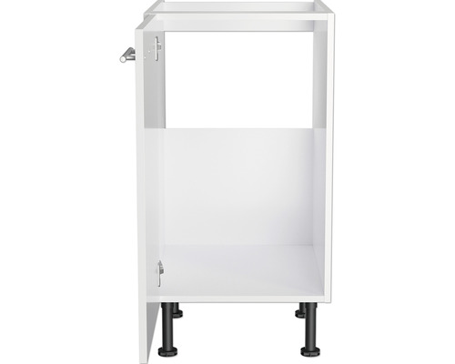 Witte onderkast met zwarte poten voor keukens