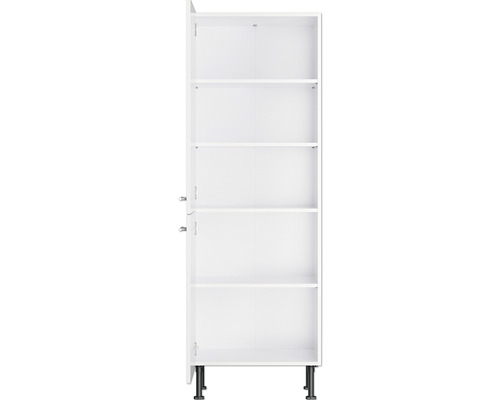 Open keukenkast met legplanken en poten