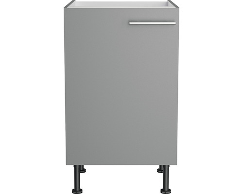 Grijze wastafelonderkast met handgreep en poten