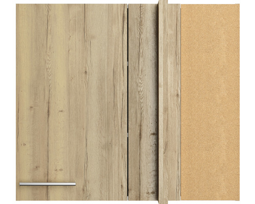 Keukenkast met houten structuur en handgreep