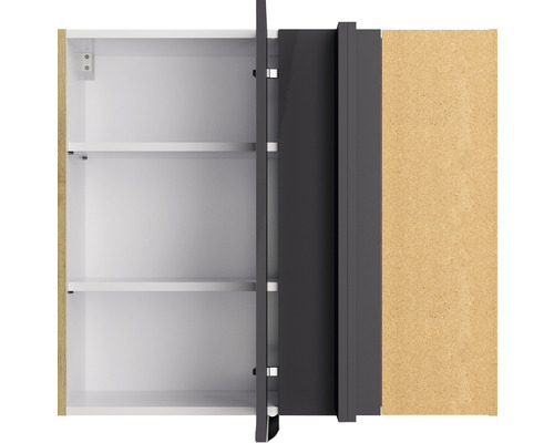 Open spiegelkast met legplanken