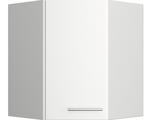 Witte hoekhangkast met handgreep voor de keuken