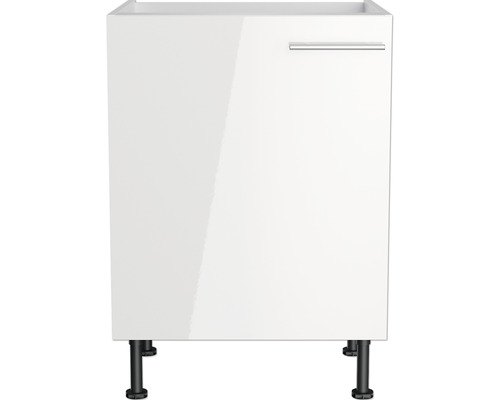 Witte wastafelonderkast met handgreep en poten