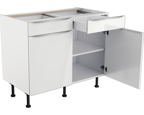 Keukenkast met lade en deur met legplanken