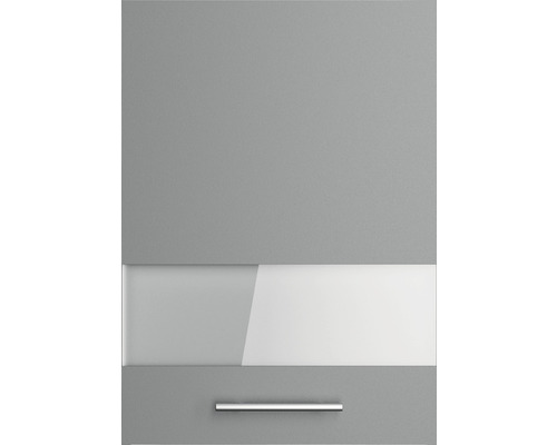 Keukenkastfront met handgreep en glazen inzetstuk