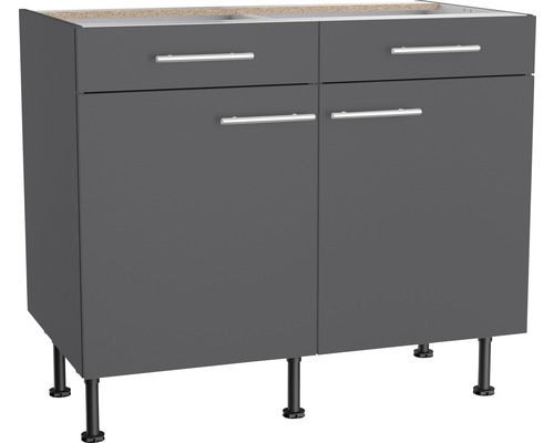 OPTIFIT Onderkast met schuiflade en draaideur Ingvar420 antraciet 100x58,4x87 cm Onderkast met twee laden en twee deuren voor de Hornbach webshop
