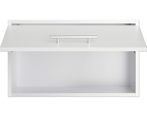 Open, witte hangkast met handgreep