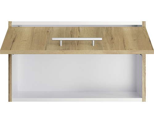 Open badkamerkast met handgreep