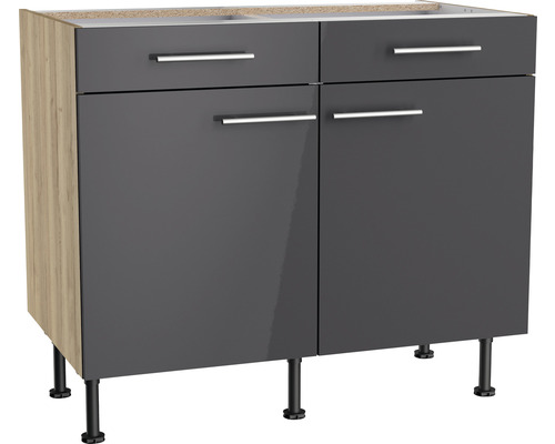 OPTIFIT Onderkast met schuiflade en draaideur Jonte984 antraciet 100x58,4x87 cm Wastafelonderkast met twee lades en twee deuren