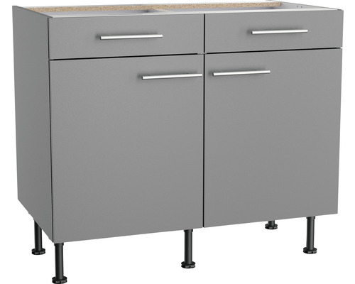 OPTIFIT Onderkast met schuiflade en draaideur Mats825 basaltgrijs 100x58,4x87 cm Onderkast met twee laden en twee deuren voor de badkamer