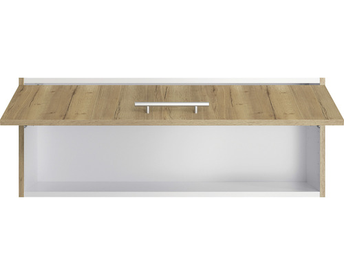 Hangende kast met open klep en handgreep