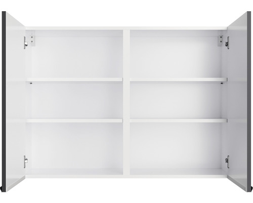 Open badkamerkast met meerdere planken