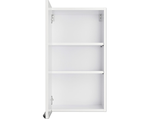 Open witte hangkast met drie planken