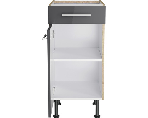 Onderkast met lade, open deur en legplanken