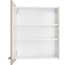 Open witte spiegelkast met twee legplanken