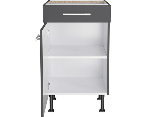 Onderkast met lade en open deur voor extra opbergruimte