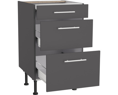 Keukenonderkast met drie laden