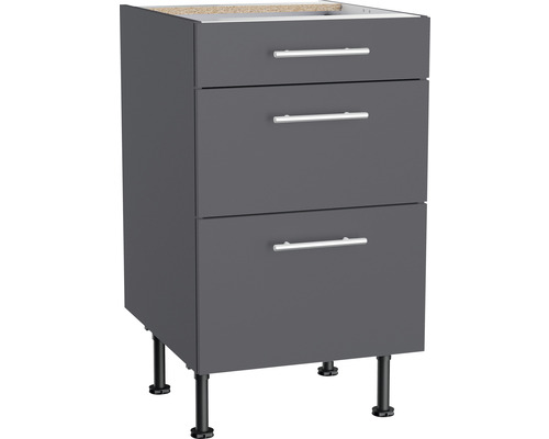 OPTIFIT Onderkast met schuiflade Ingvar420 antraciet 50x58,4x87 cm Onderkast met drie laden en poten