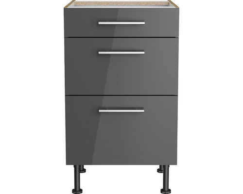 Badkameronderkast met drie laden en poten