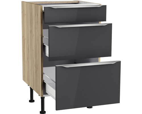 Onderkast met drie laden voor de keuken