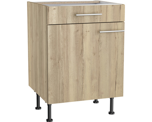 OPTIFIT Onderkast met schuiflade en draaideur Erik290 wild eiken 60x58,4x87 cm Wastafelonderkast met lade en deur voor de badkamer