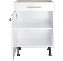 Witte onderkast met lade, open deur en legplanken