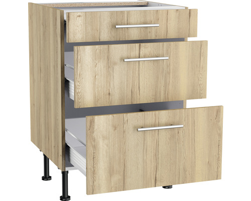 Keukenkast met drie laden