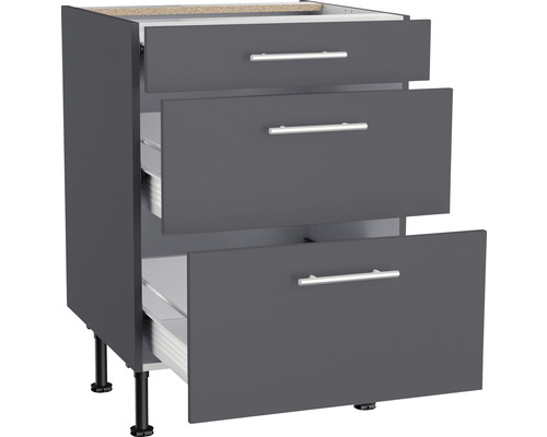 Onderkast met drie laden voor de keuken