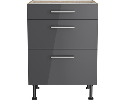 Wastafelonderkast met drie laden en poten