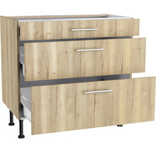 Onderkast met drie laden in houtlook