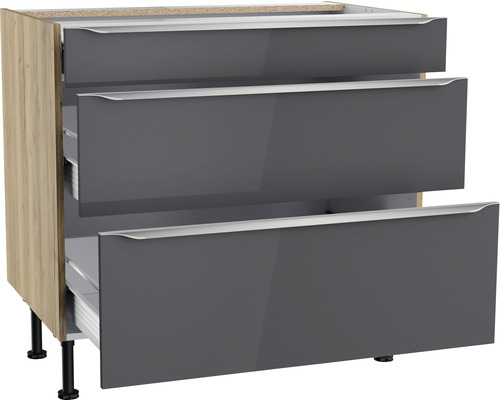 Keukenonderkast met drie laden