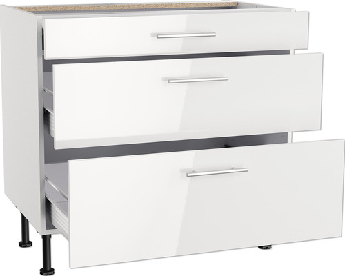 Keukenkast met drie laden