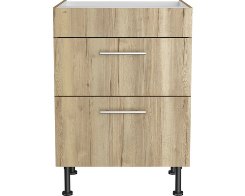 Wastafelonderkast met twee lades en poten