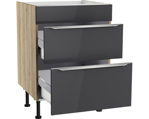 Keukenonderkast met drie laden