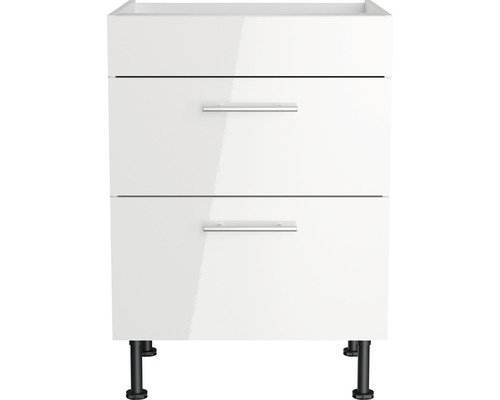 Wastafelonderkast met twee laden en poten